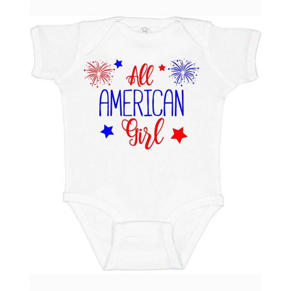 Rabbit Skins White Short Sleeve Onesie & Shirts | All American Girl